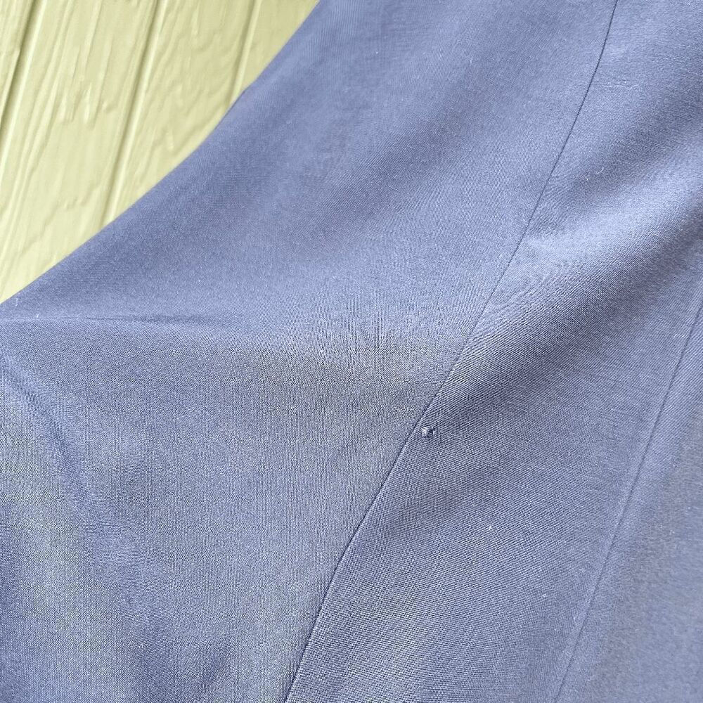 VTG 80s 90s Navy Dress Paneled Hem Satin-Lined Minimalist Made in USA, S - Picture 12 of 13